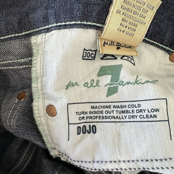 7 For All Mankind Dojo Original Trouser Flare Jean Blue Size 31x29 - Picture 3 of 11
